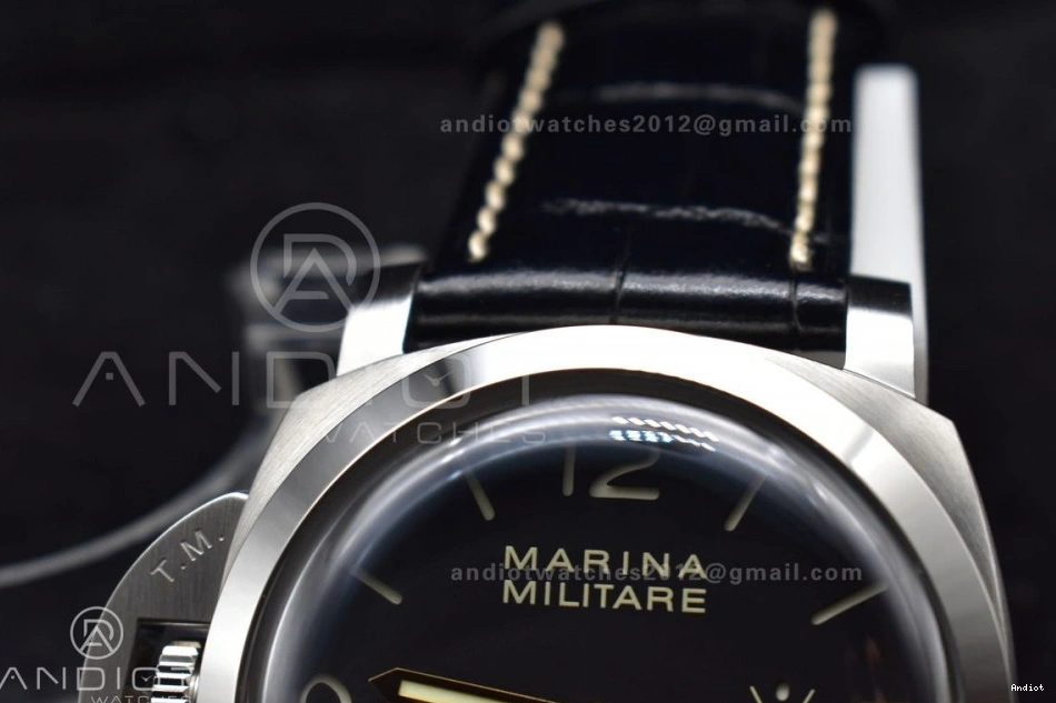 A6497 Edition H 1:1 Superlumed on Y-Incabloc XF Leather PAM217 Dial with Best Black Strap 0113